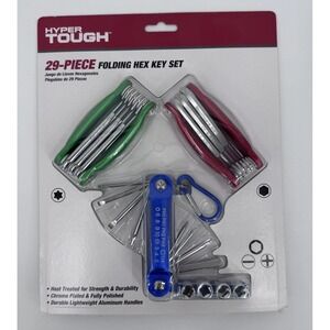 Hyper Tough 29-Piece Folding Hex Key Mixed Tool Set Screwdriver Socket 5201